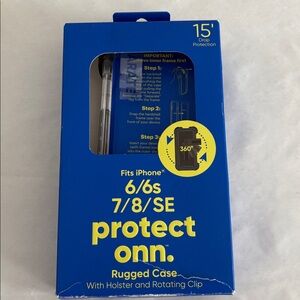 Onn clear Rugged Case for iPhone 6/6s/7/8/SE 2020 new opened box